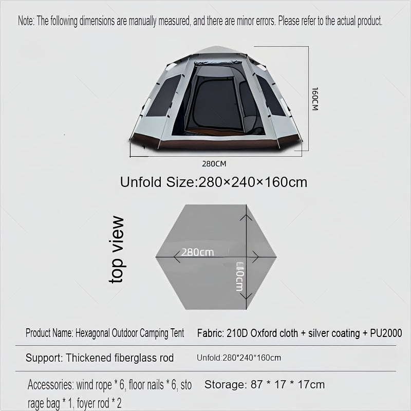2-Person Instant Pop-Up Camping Tent | 30-Second Setup | Starlight Roof | 1500mm Waterproof